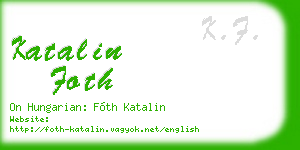 katalin foth business card
